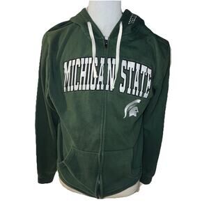 Size M - Men’s Michigan State Zip Up - Green Embroidered- Medium